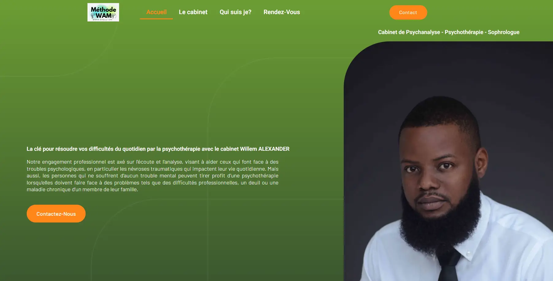 Capture d'écran du projet Méthode WAM : Création d'un site pour expert avec prise de rendez-vous en ligne