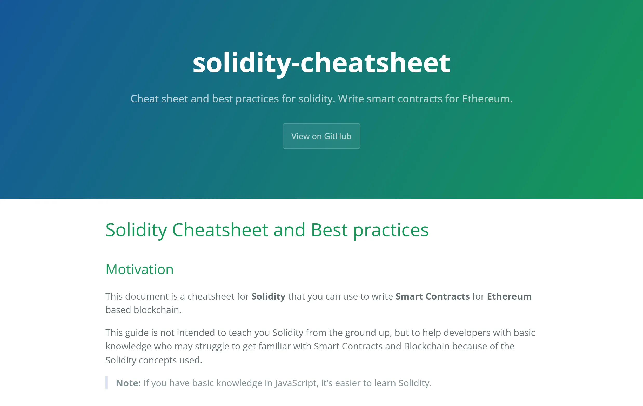 Image live of Solidity cheatsheet resource