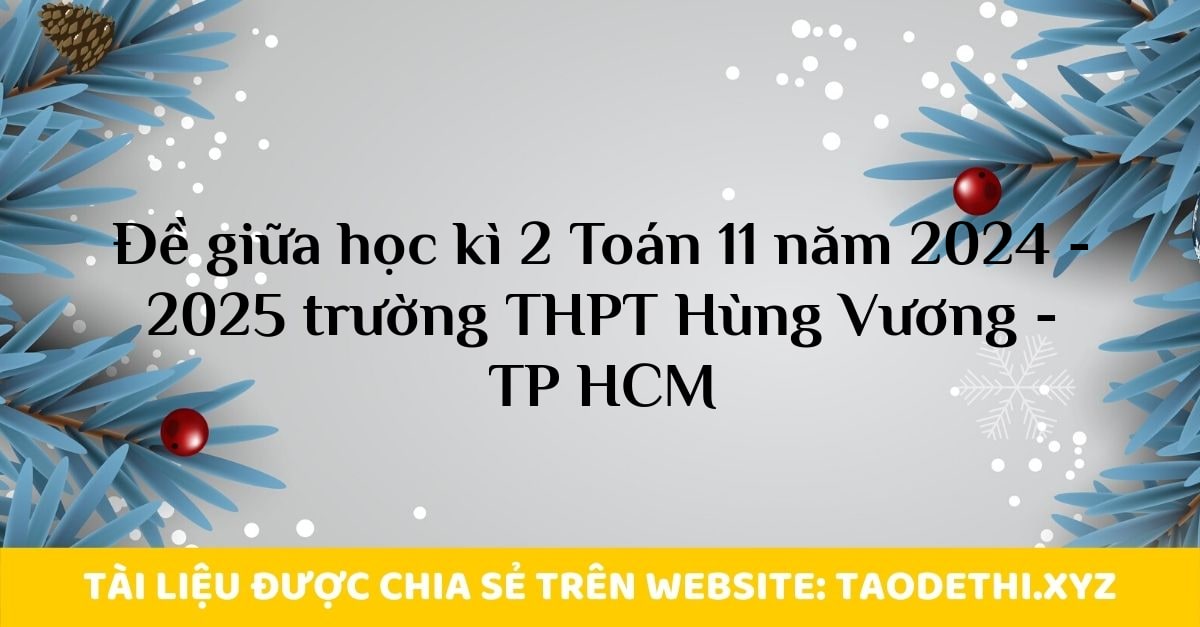 Đề giữa học kì 2 Toán 11 năm 2024 - 2025 trường THPT Hùng Vương - TP HCM Đề giữa học kì 2 Toán 11 năm 2024 - 2025 trường THPT Hùng Vương - TP HCM