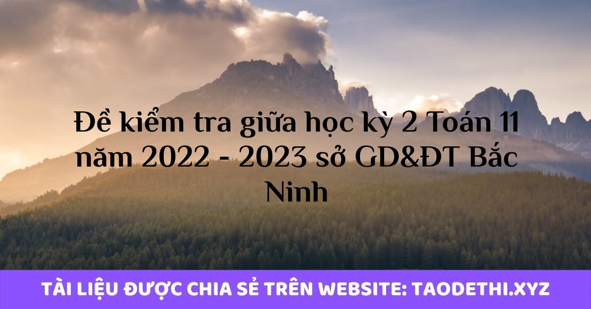 Đề kiểm tra giữa học kỳ 2 Toán 11 năm 2022 - 2023 sở GD&ĐT Bắc Ninh