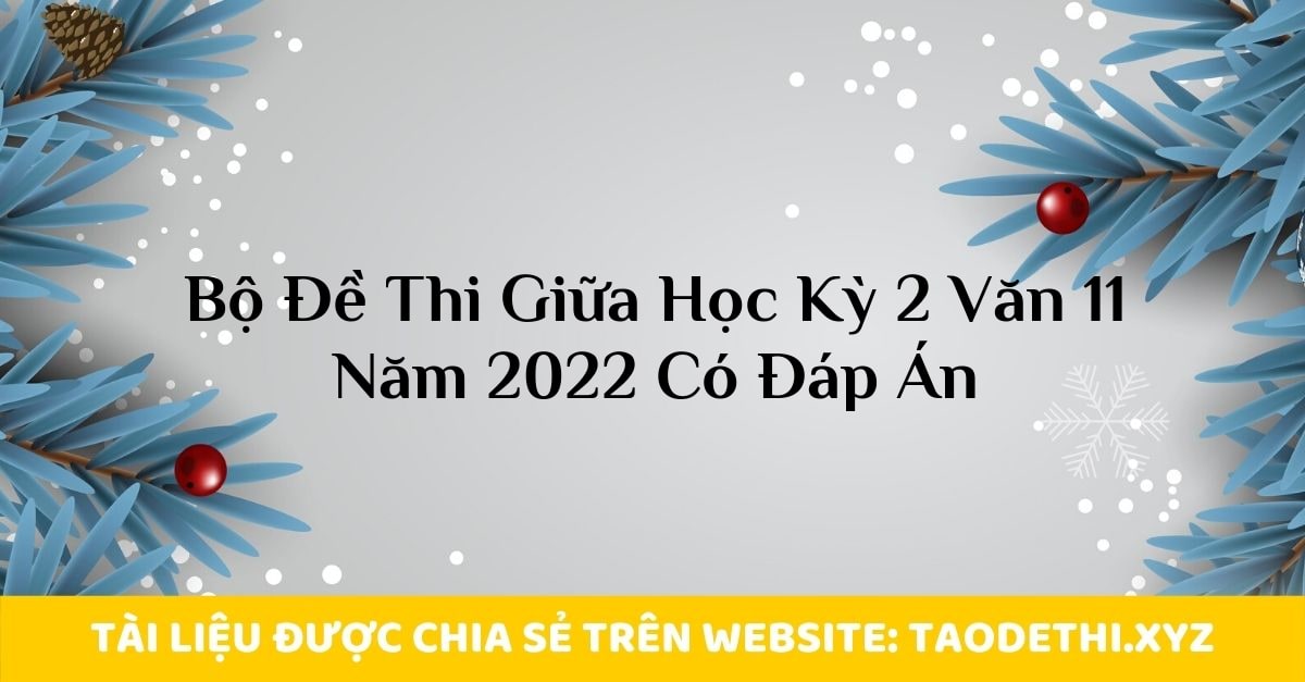 Bộ Đề Thi Giữa Học Kỳ 2 Văn 11 Năm 2022 Có Đáp Án