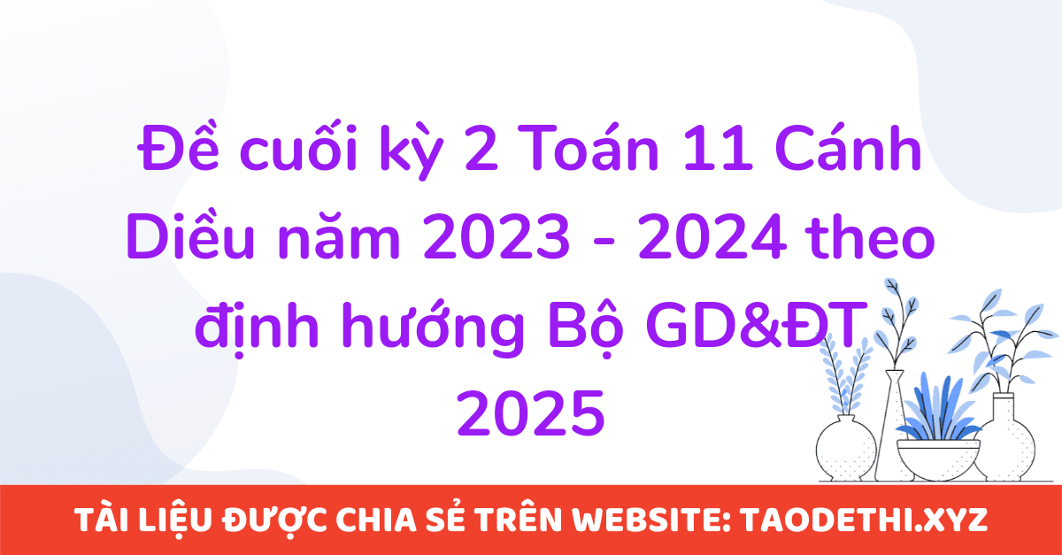 Đề cuối kỳ 2 Toán 11 Cánh Diều năm 2023 - 2024 theo định hướng Bộ GD&ĐT 2025