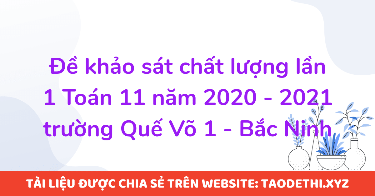 Đề khảo sát chất lượng lần 1 Toán 11 năm 2020 - 2021 trường Quế Võ 1 - Bắc Ninh