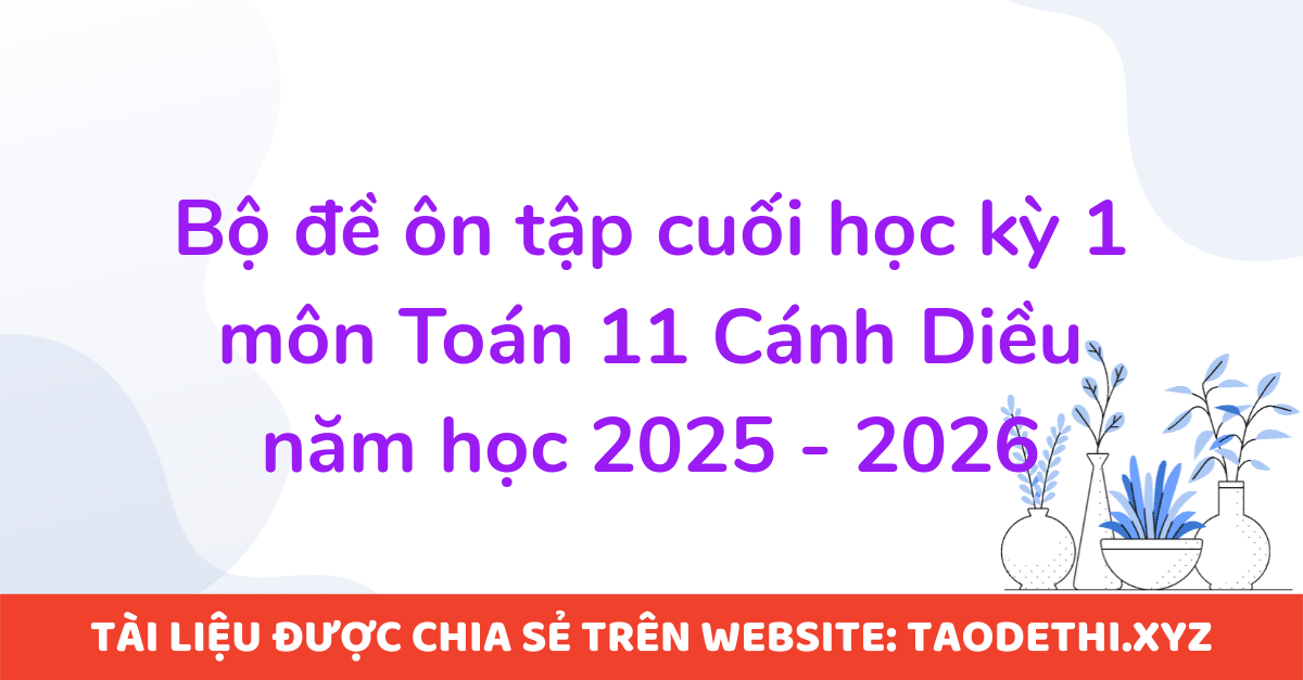 Bộ đề ôn tập cuối học kỳ 1 môn Toán 11 Cánh Diều năm học 2025 - 2026