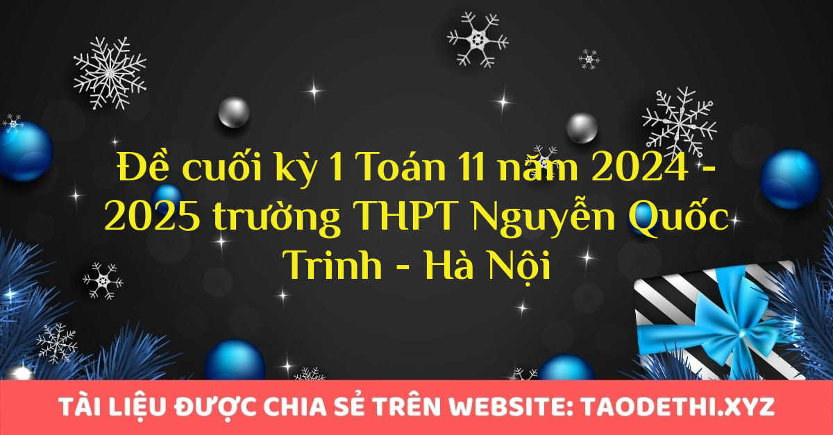 Đề cuối kỳ 1 Toán 11 năm 2024 - 2025 trường THPT Nguyễn Quốc Trinh - Hà Nội