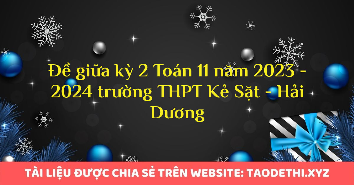 Đề giữa kỳ 2 Toán 11 năm 2023 - 2024 trường THPT Kẻ Sặt - Hải Dương