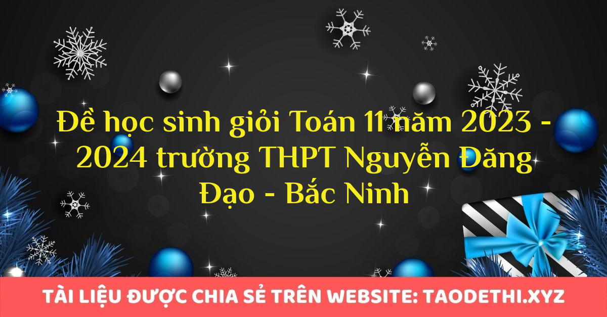 Đề học sinh giỏi Toán 11 năm 2023 - 2024 trường THPT Nguyễn Đăng Đạo - Bắc Ninh