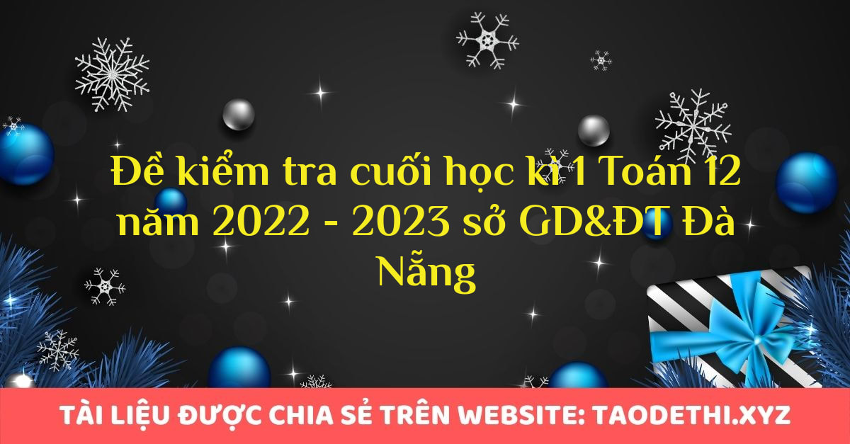 Đề kiểm tra cuối học kì 1 Toán 12 năm 2022 - 2023 sở GD&ĐT Đà Nẵng