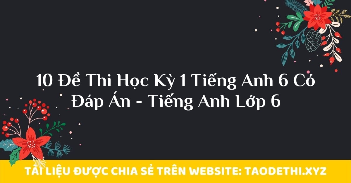 10 Đề Thi Học Kỳ 1 Tiếng Anh 6 Có Đáp Án - Tiếng Anh Lớp 6