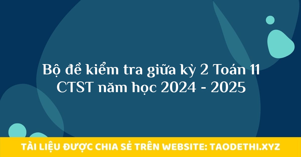 Bộ đề kiểm tra giữa kỳ 2 Toán 11 CTST năm học 2024 - 2025