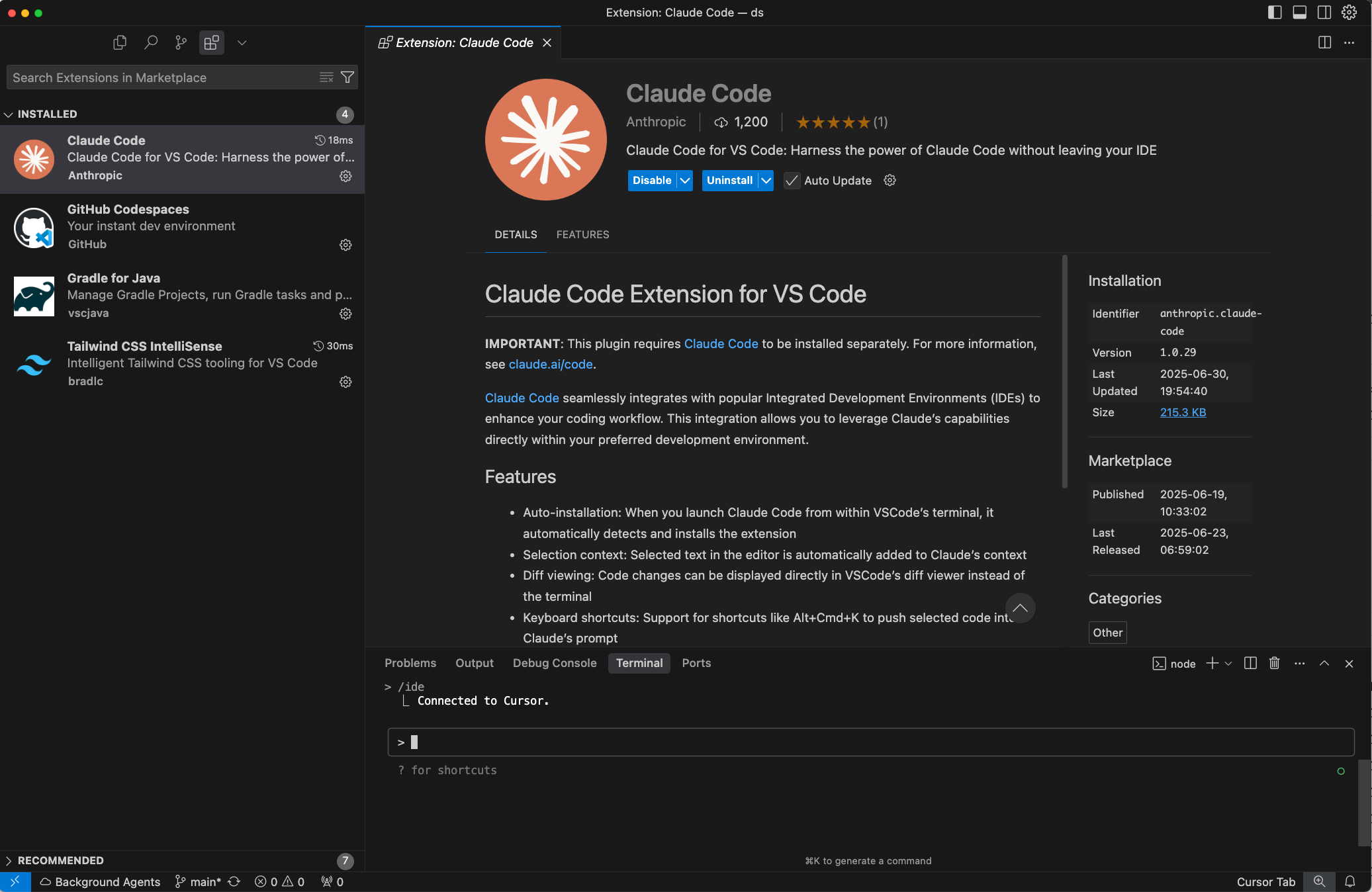 Claude Code Icon in Activity Bar