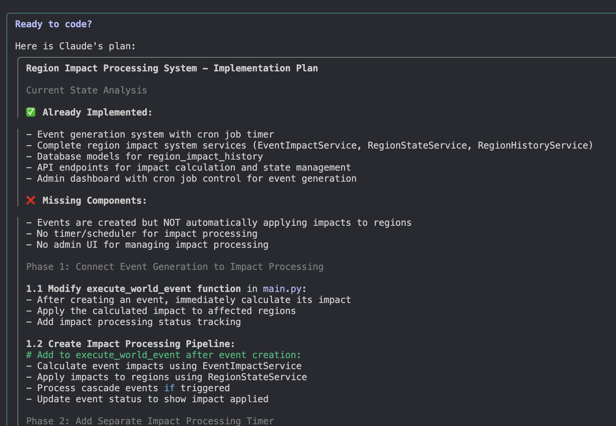 Example Plan Mode Detail