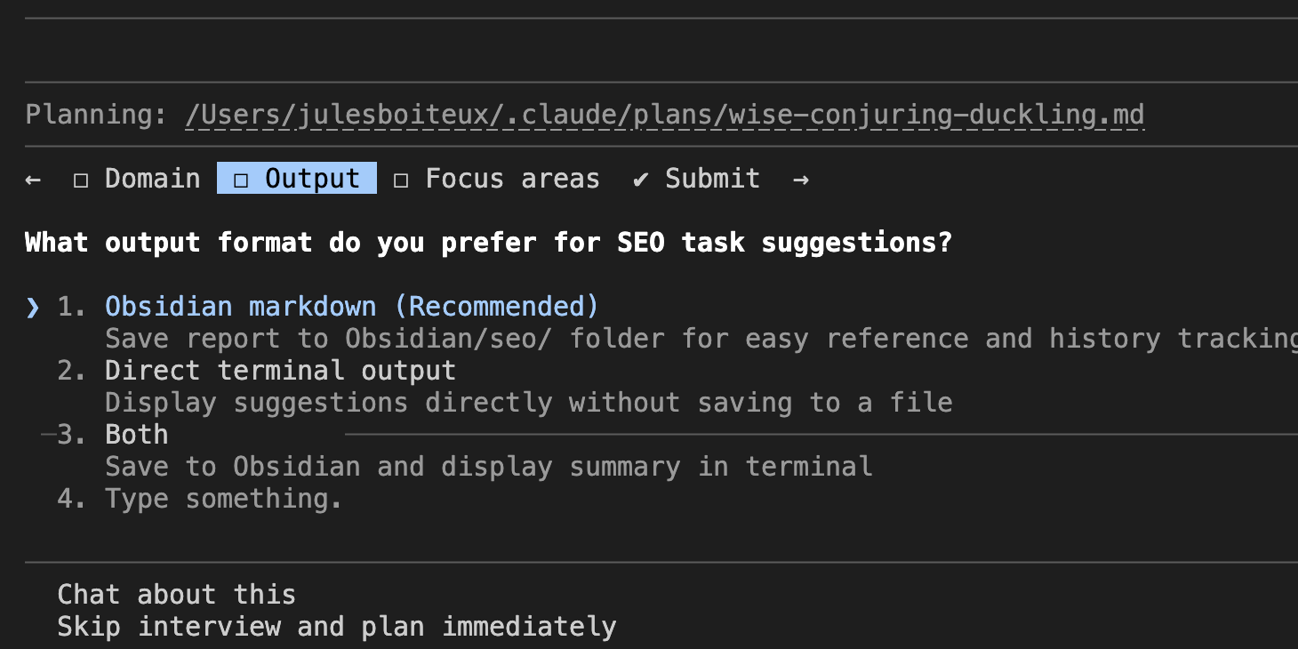 Claude Code Plan Mode Output
