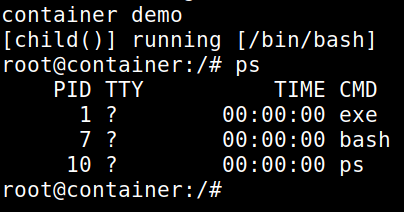 ps command working now inside the container