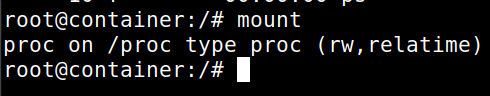 output of mount in container
