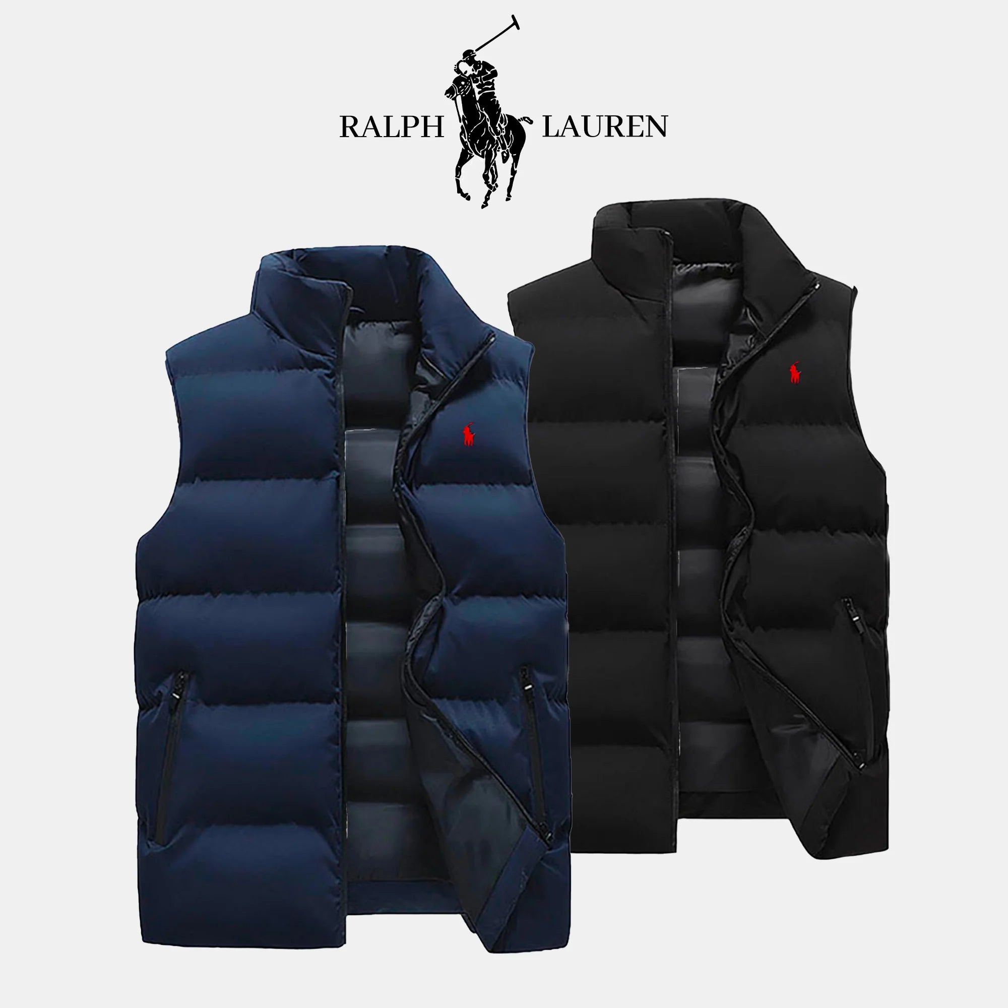 Set di gilet e maglione mostrati in diverse combinazioni di colori
