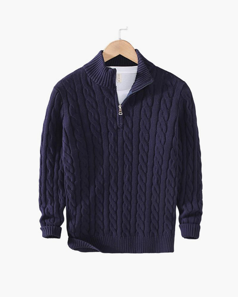 Blaue Reißverschlussjacke