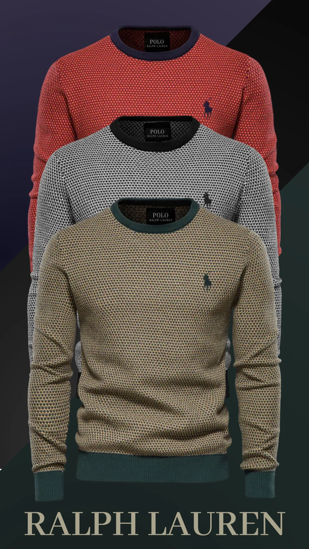 Texture e finiture premium del Maglione Linea Continentale RL