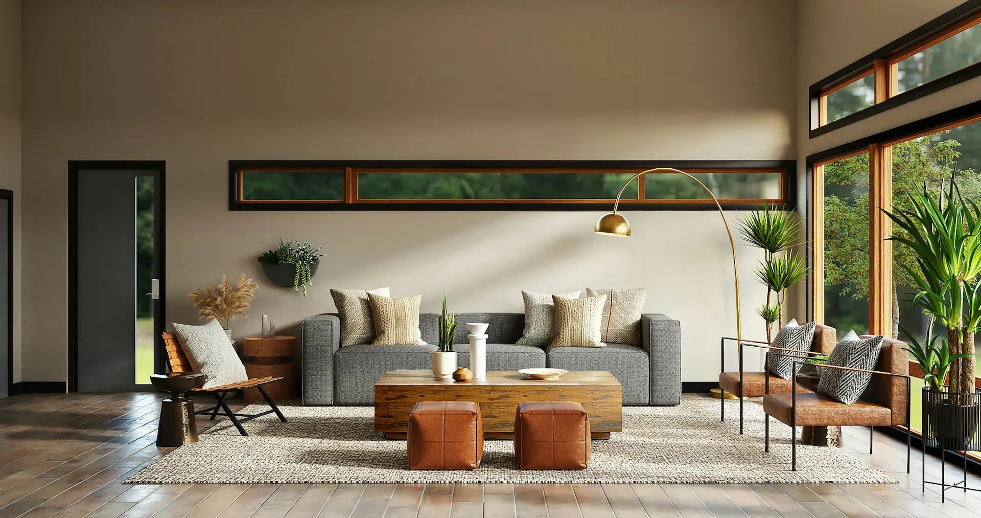 Salón con luz natural y diseño minimalista