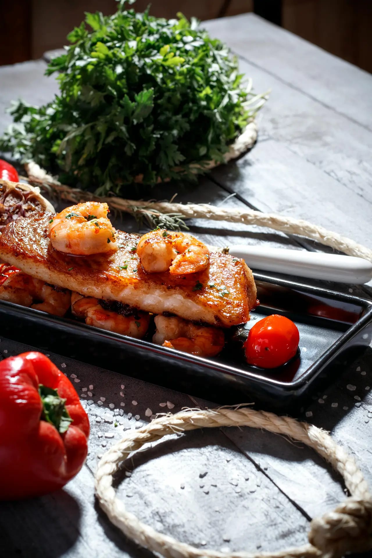 Kokotxas de bacalao con gambas