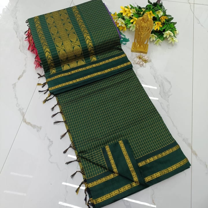 Checked Kalyani cotton Saree 20 — main product view