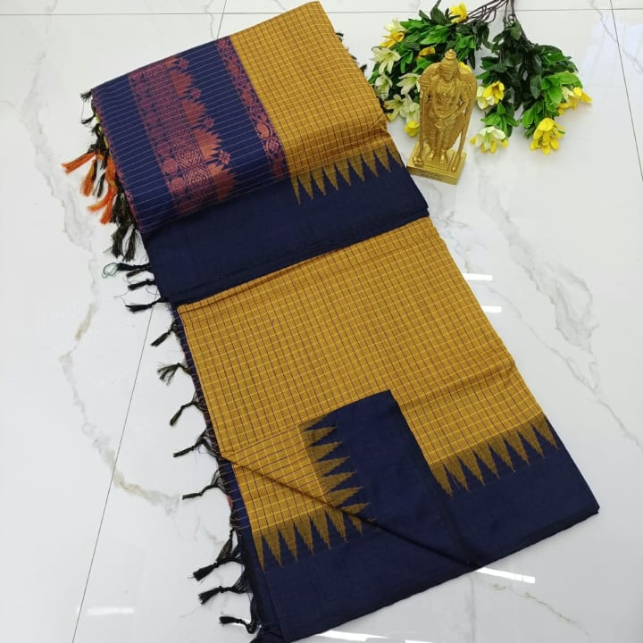Checked Kalyani cotton Saree 33 — main product view