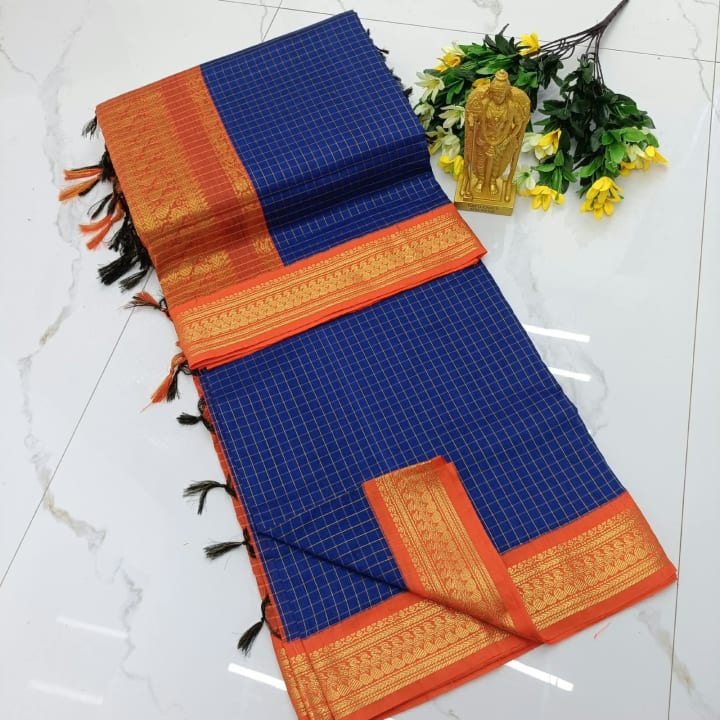 Checked Kalyani cotton Saree 49 — main product view