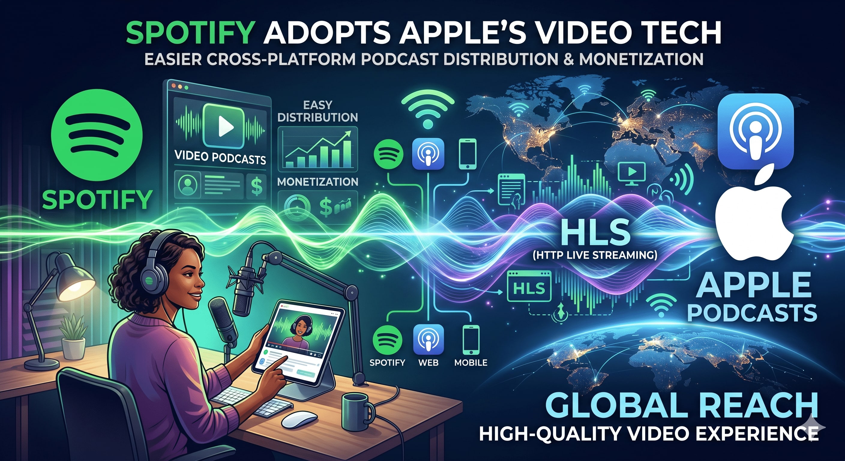 Spotify Adopts Apple HLS Video Tech for Podcasters