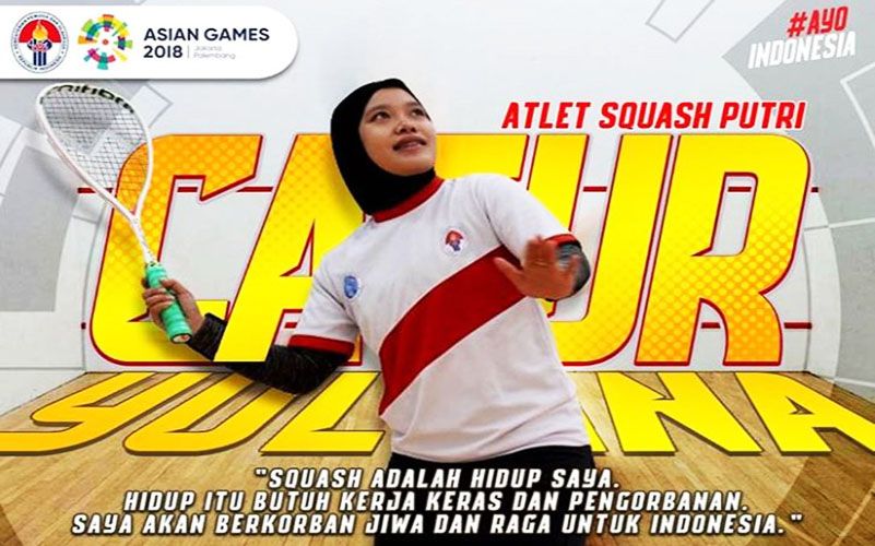 Srikandi Berhijab Siap Banggakan Indonesia di Asian Games : Catur Yuliana Atlet Squash