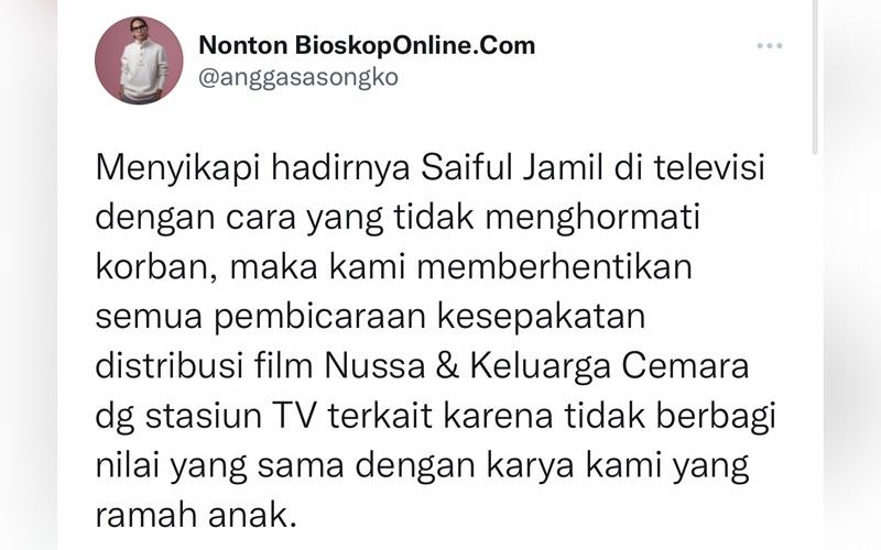 Saipul Jamil kembali ke TV, Visinema Hentikan Distribusi Film Nusa & Keluarga Cemara