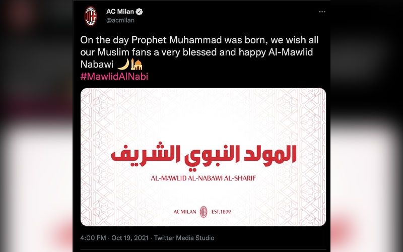 Klub Sepak Bola AC Milan Ucapkan Selamat Hari Maulid Nabi Kepada Para Penggemarnya