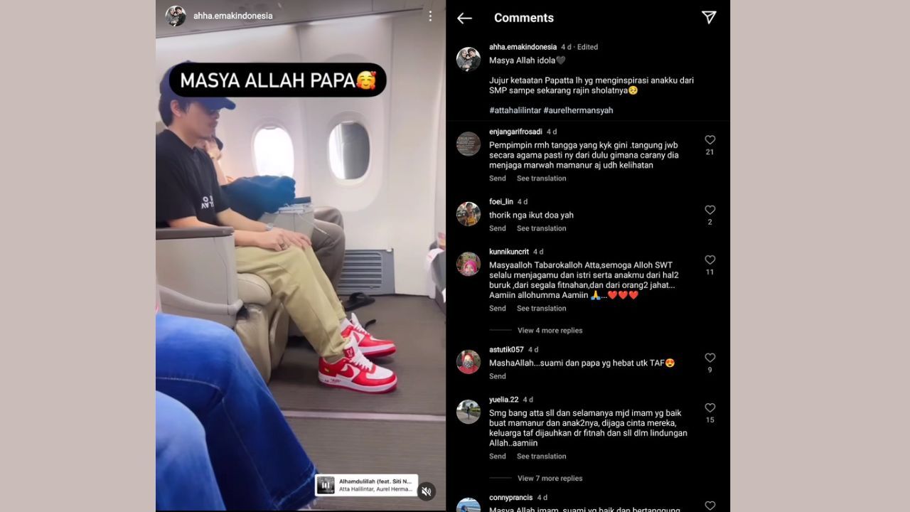 Tetap Shalat di Pesawat, Atta Halilintar Banjir Pujian