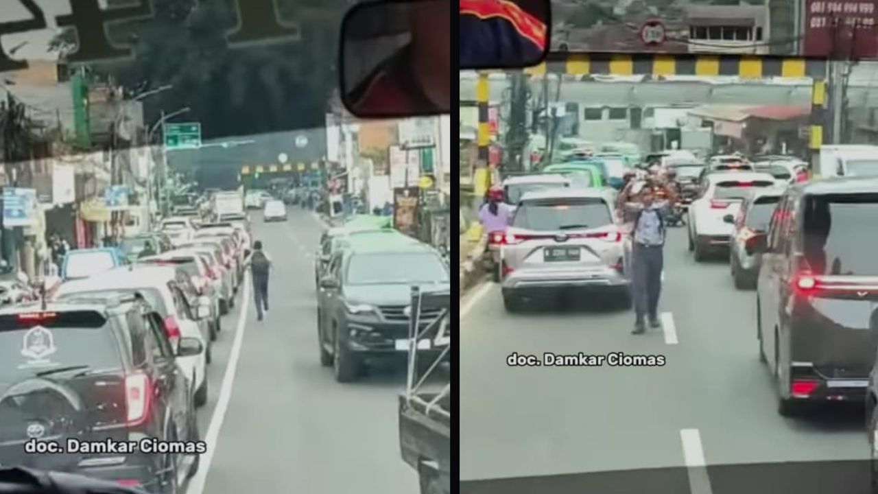 Aksi Inspiratif Alvin, Bocah SMP Bogor Buka Jalan untuk Mobil Damkar