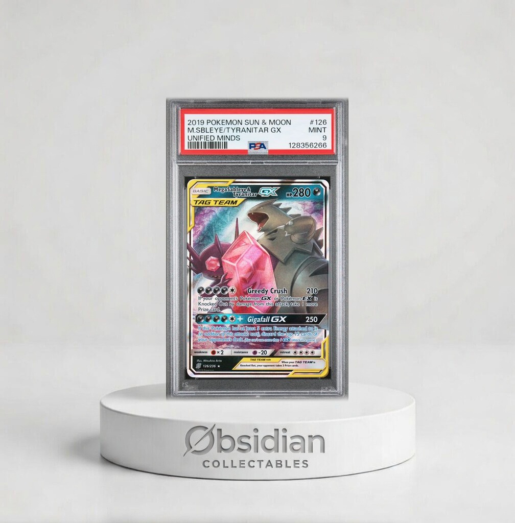 2019 POKEMON SUN & MOON UNIFIED MINDS #126 M.SBLEYE/TYRANITAR GX | Obsidian  Collectables
