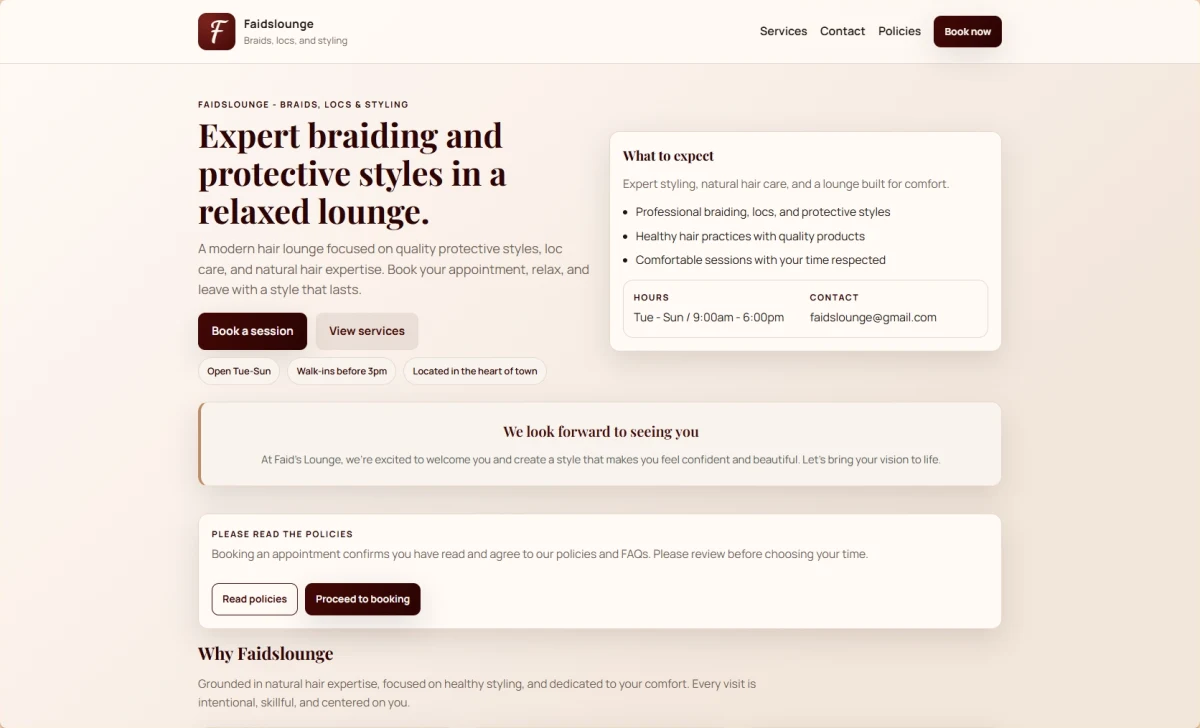 Faidslounge homepage