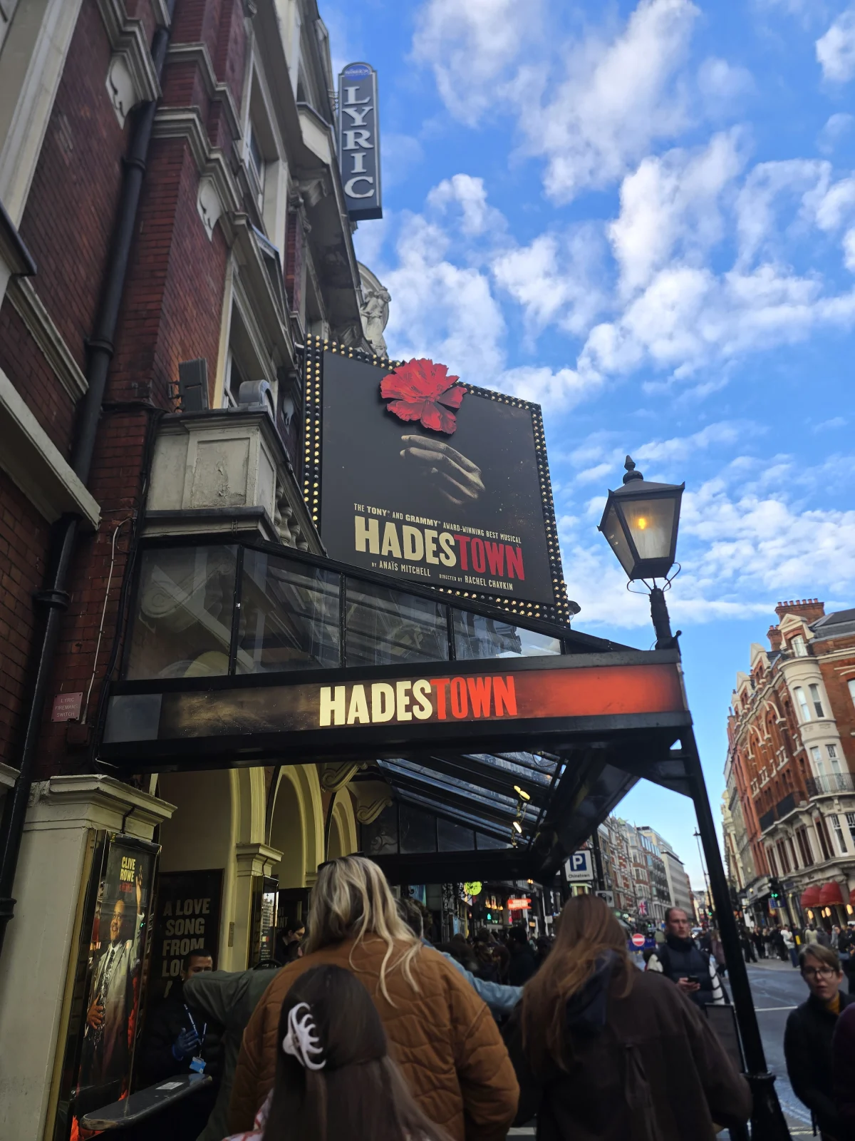 Outside Lyric Theatre before the Hadestown show