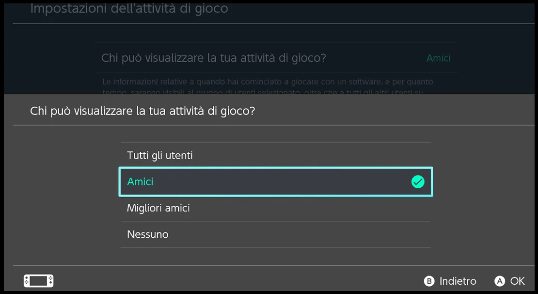 impostazioni filtro famiglia