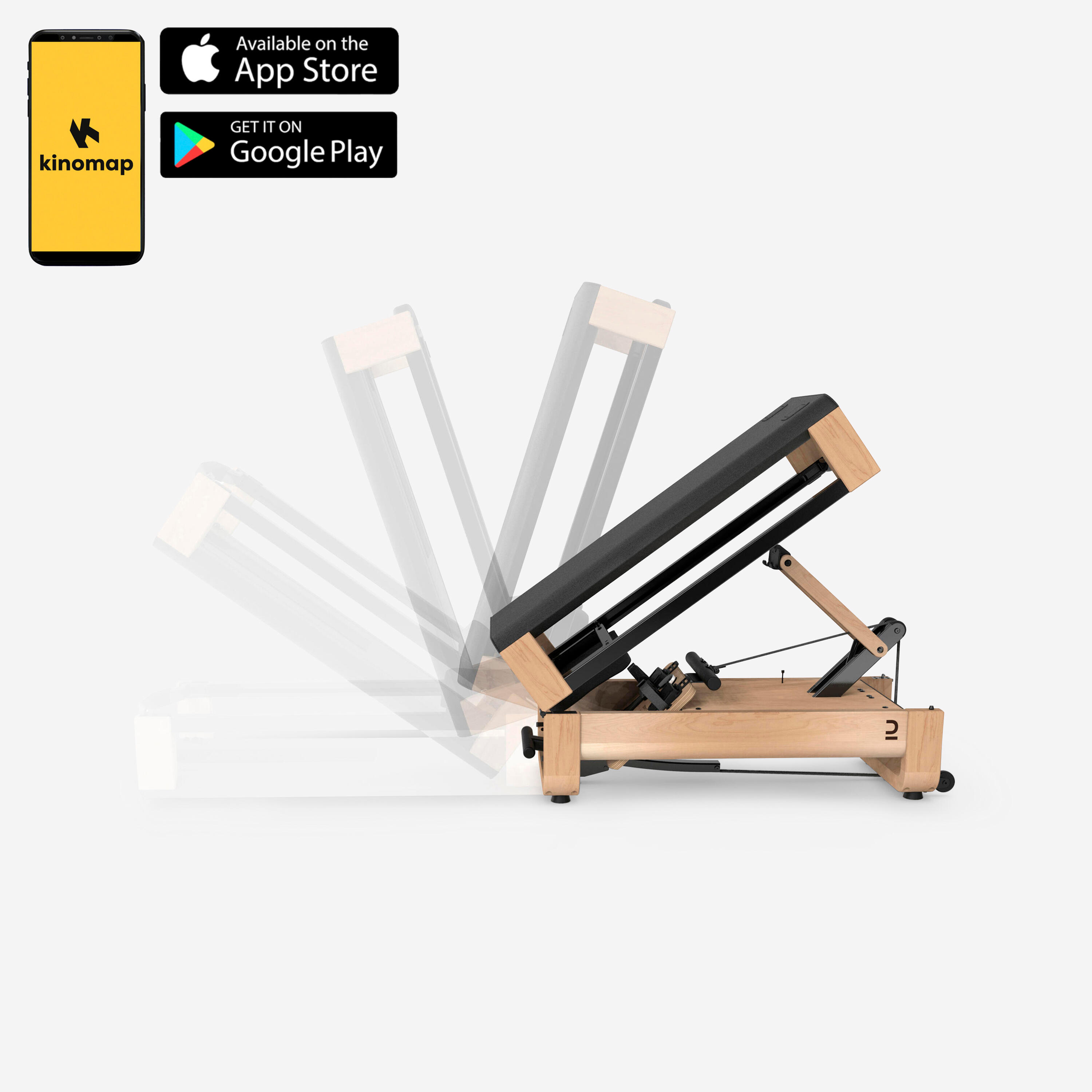 DOMYOS Vogatore da panca Woodrower 3 in 1, autoalimentato, connesso e garantito da Decathlon