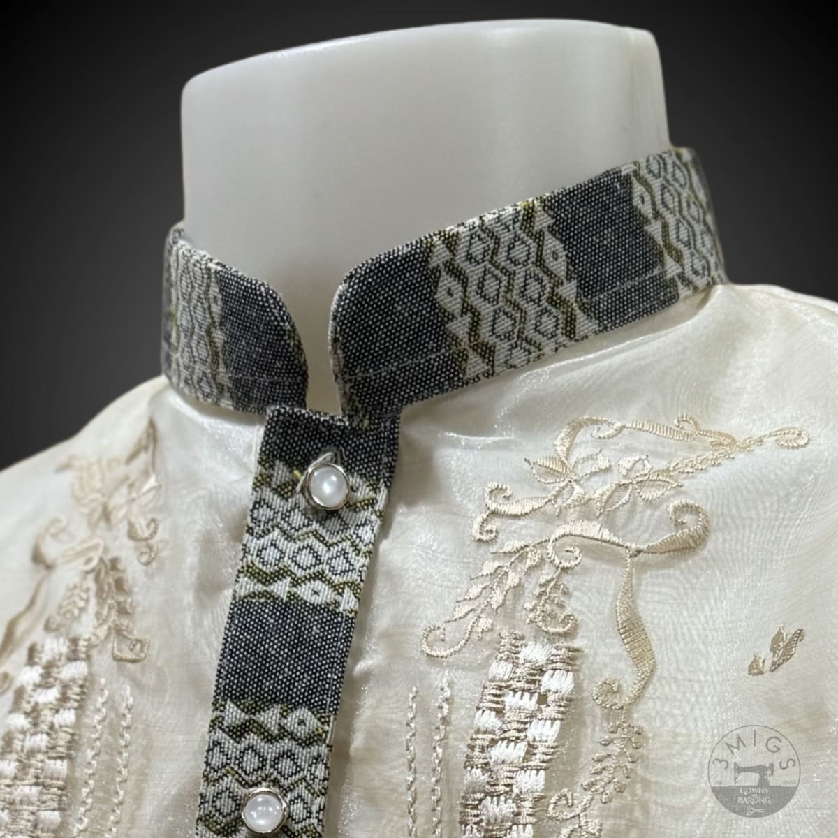 White Standing Collar Barong
