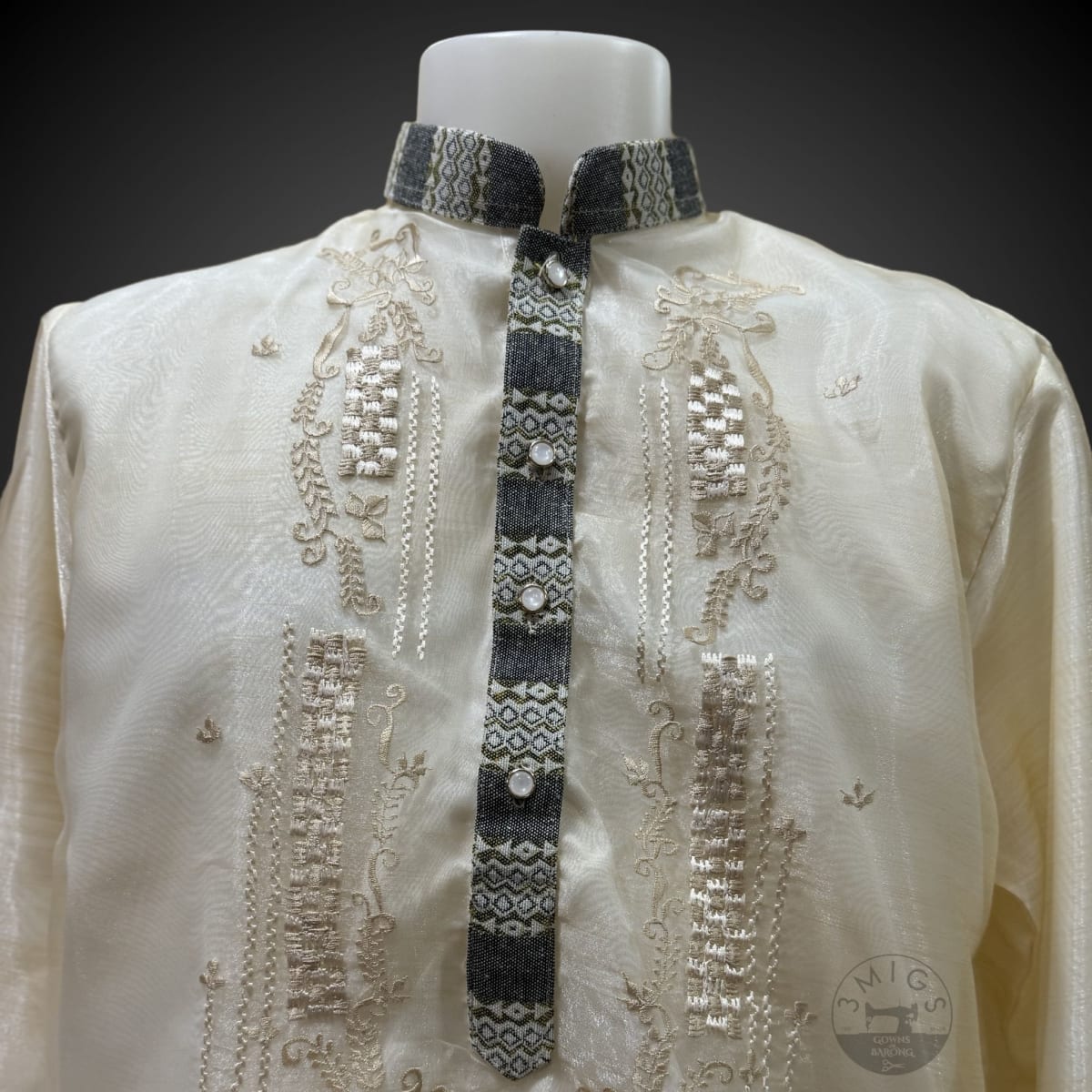White Standing Collar Barong