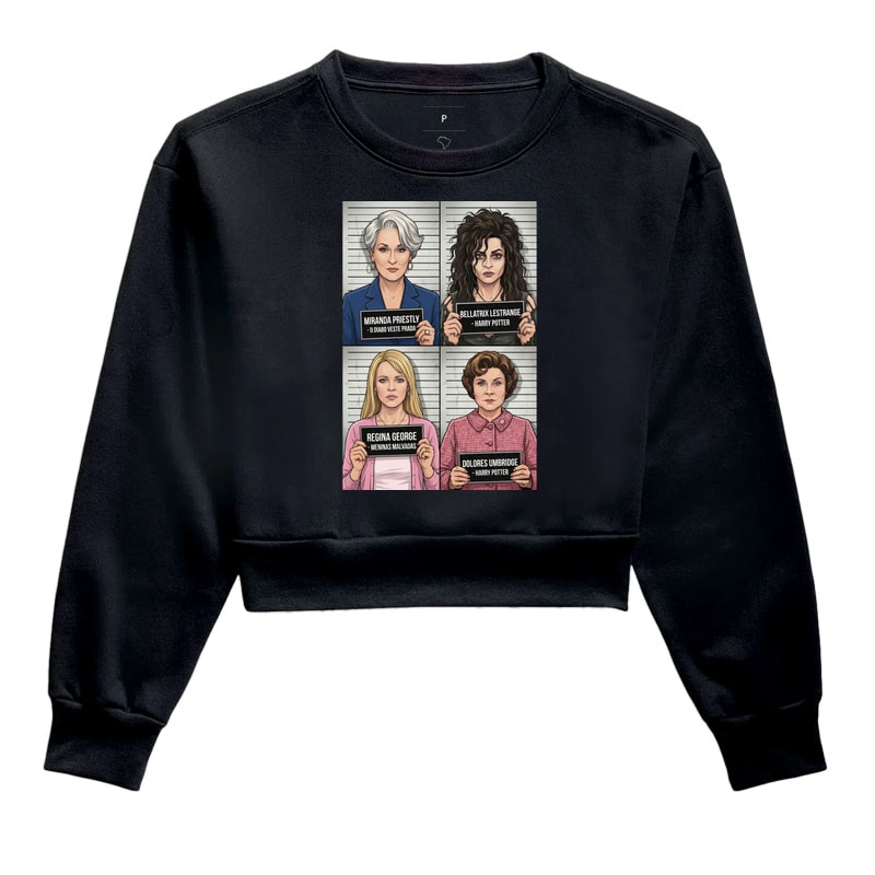 Camiseta As Vilãs do Cinema: Icons of Evil | Co — Cropped Moletom