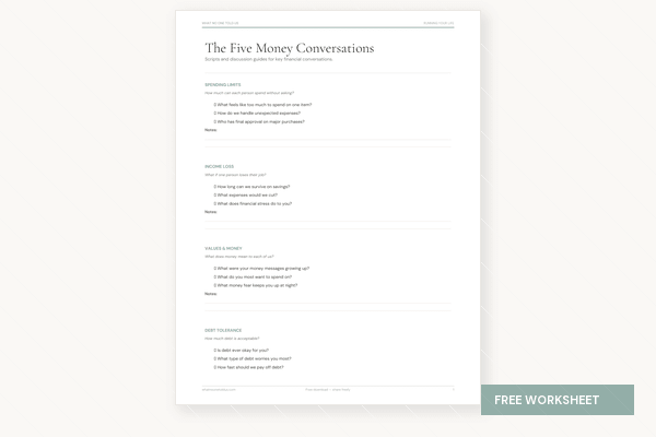 Money Conversation worksheet preview with FREE WORKSHEET badge