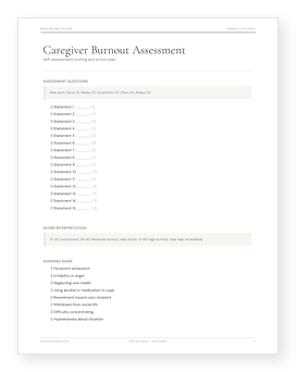 Caregiver Burnout Assessment PDF preview