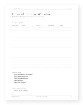Financial Snapshot PDF preview