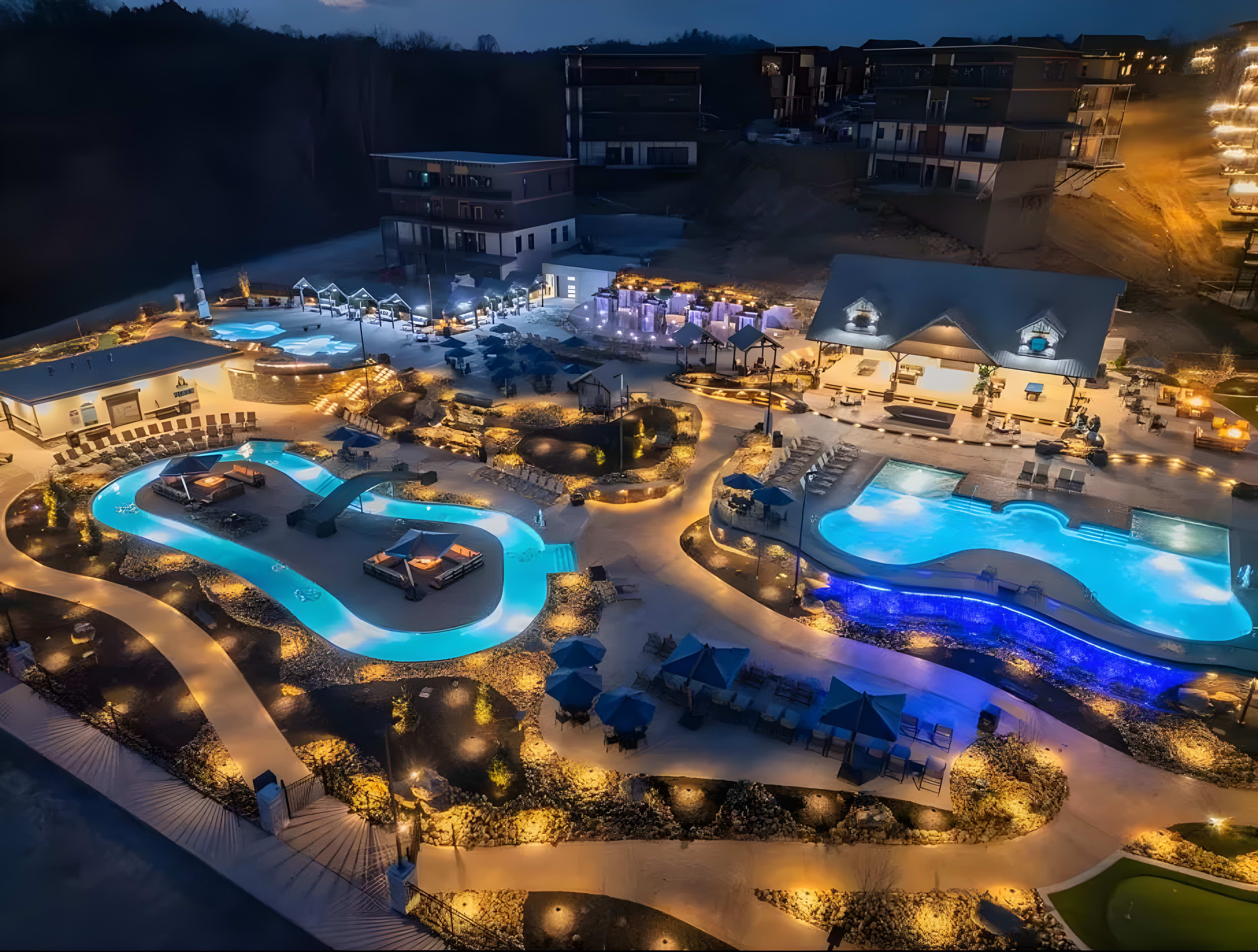 Rambling River Waterpark at night - Smith Creek Preserve