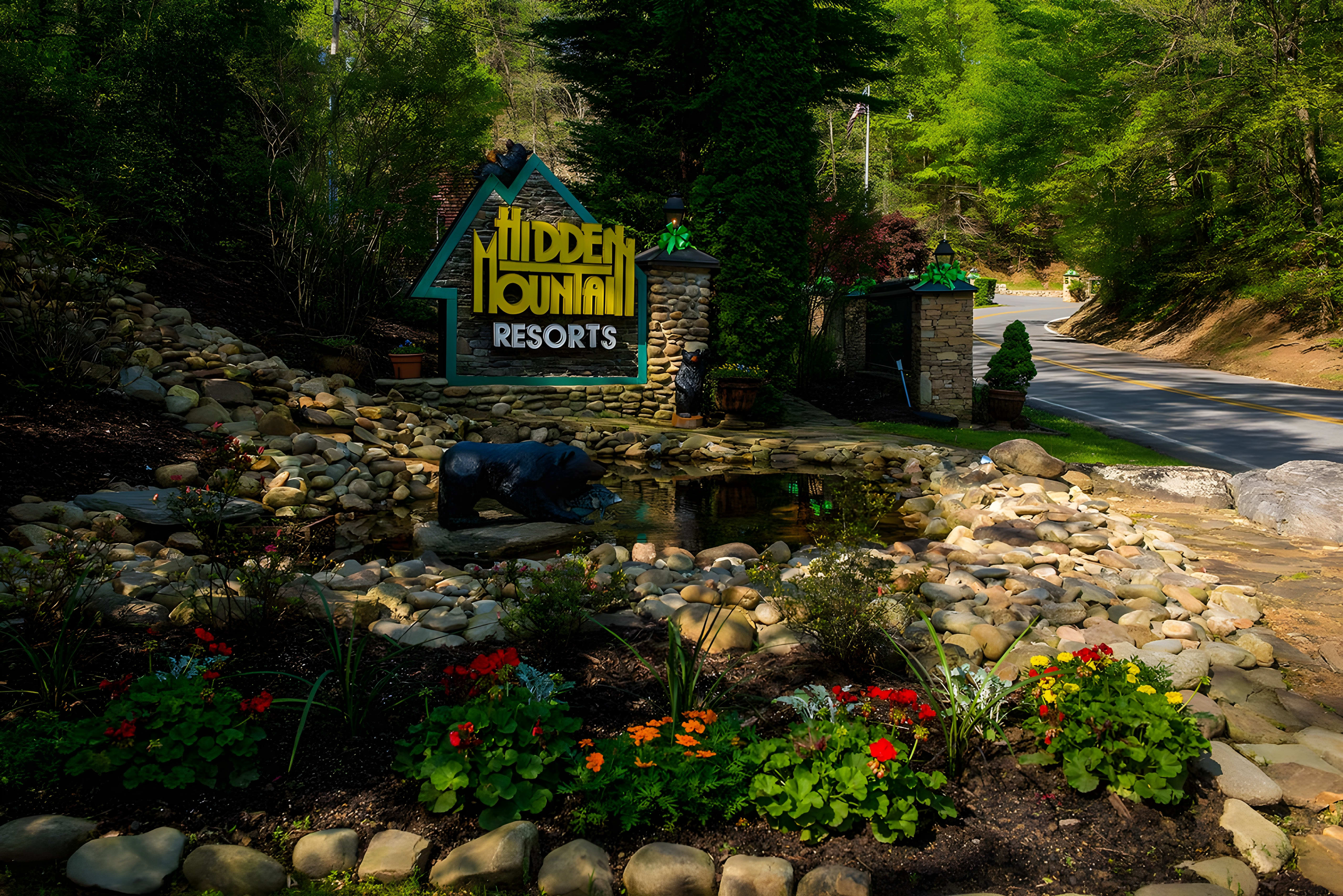 Hidden Mountain Resort East Entrance sign - Sevierville Cabin Rental Resort