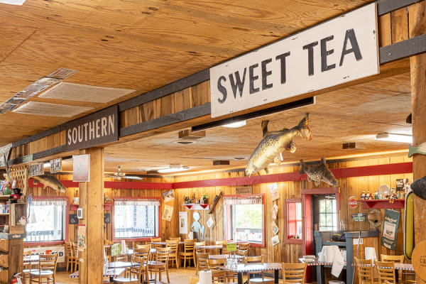 Fried catfish platter with hushpuppies