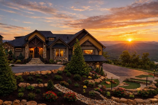 Tennessee whiskey sunset view from a Vantage cabin
