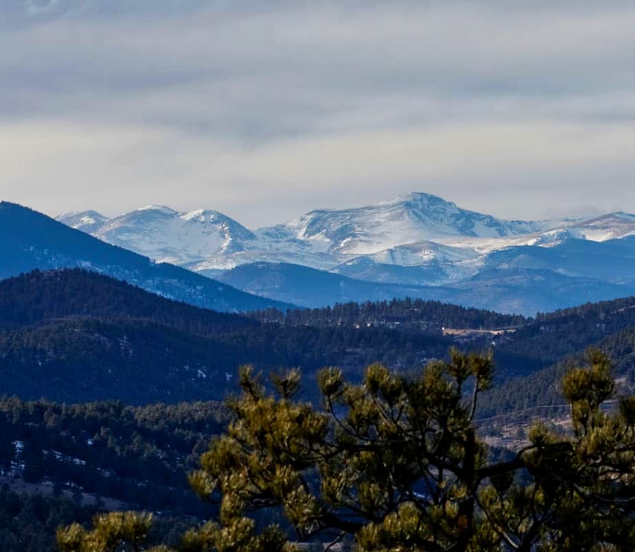 Bear Mountain View of Mount Evans in winter - Sevierville Cabin Rental Resort