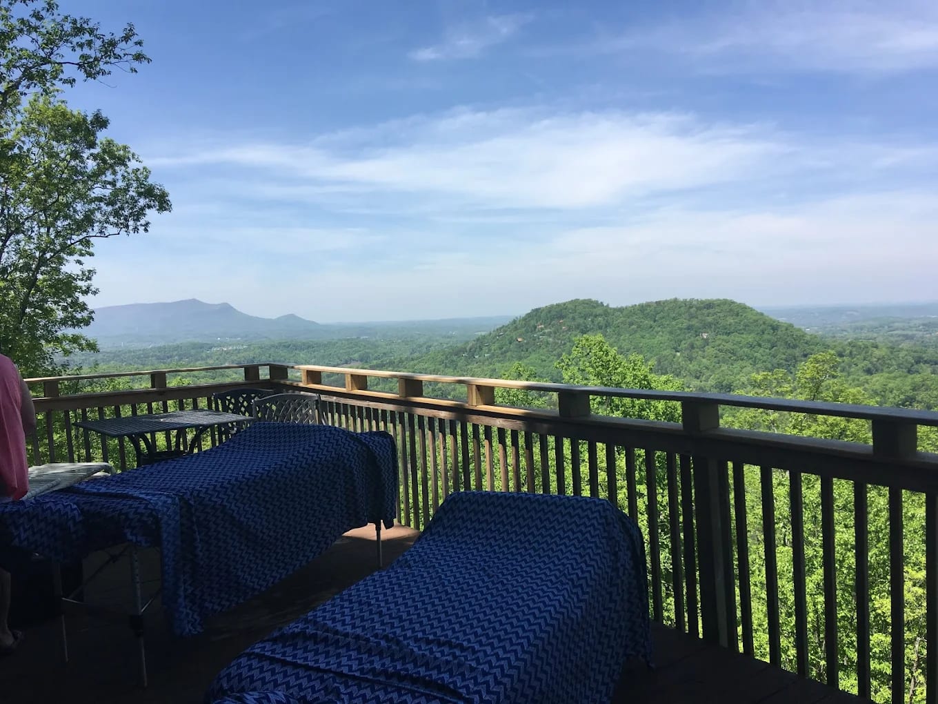 In-cabin spa and massage with mountain view